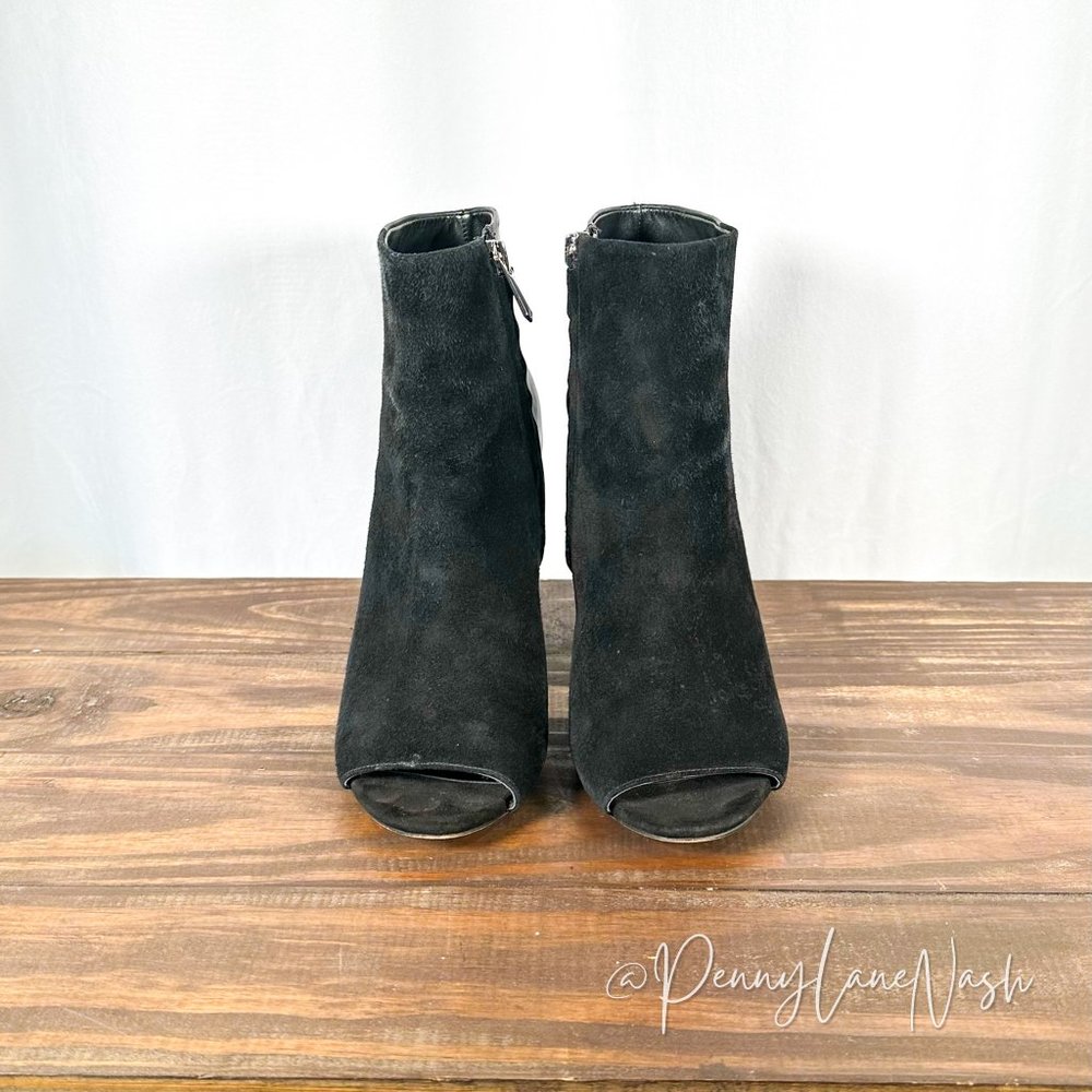 Sam Edelman Yarin Peep Toe Heeled Boots Black Size 8 - Picture 4 of 11